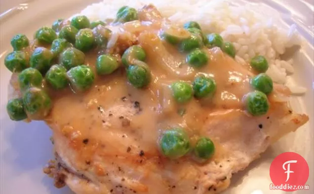 Spring Chicken Fricassee With Peas