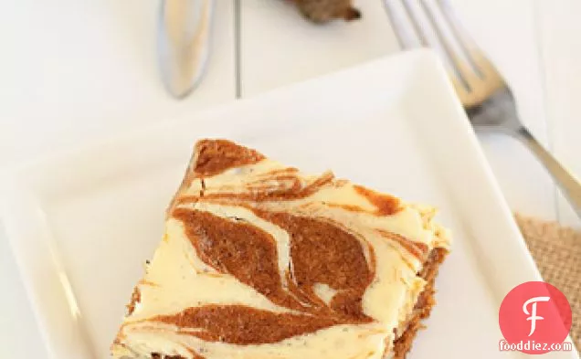 Pumpkin Cake With Cream Cheese Swirl