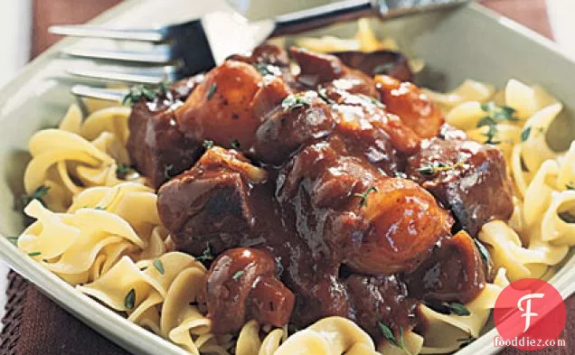 Beef Burgundy with Egg Noodles