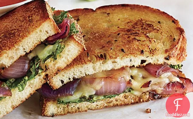 Kale and Caramelized Onion Grilled Cheese