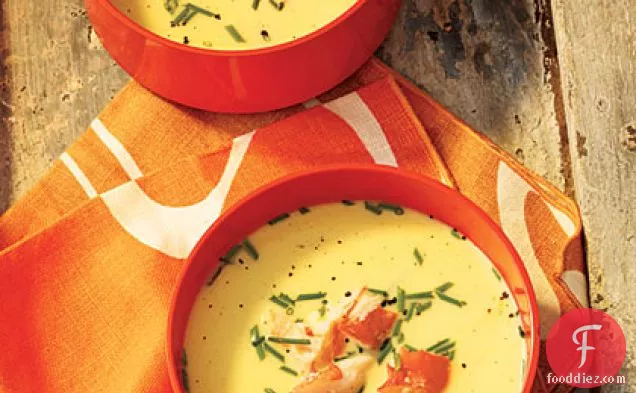 Chilled Fresh Corn Soup with King Crab