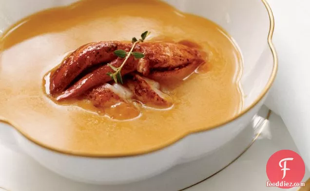 Pumpkin Soup with Creole Lobster