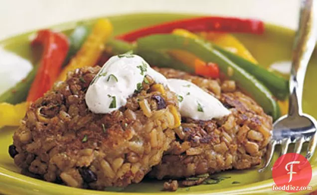 Southwestern Rice and Veggie Cakes