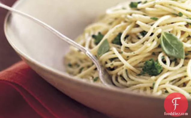 Angel Hair Pasta with Broccoli and Herb Butter