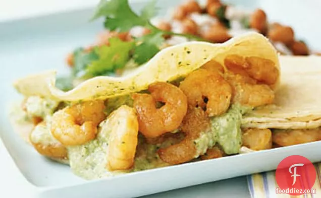 Spicy Shrimp Tacos with Tomatillo Salsa