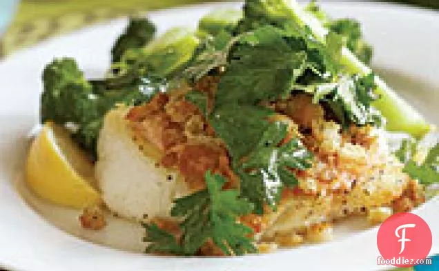 Sear-Roasted Haddock or Cod with Horseradish AÃ¯oli & Lemon-Zest Breadcrumbs