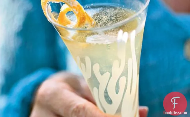 Champagne-Limoncello Aperitifs with Candied Lemon Peel