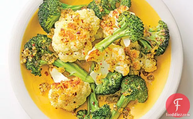 Roasted Garlic, Broccoli, and Cauliflower