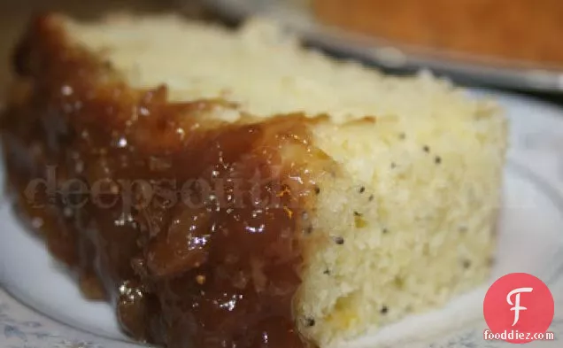 Lemon Poppy Seed Cake with Fig and Walnut Topping