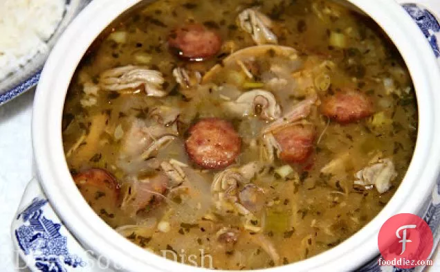 Chicken, Andouille, and Oyster Filé Gumbo