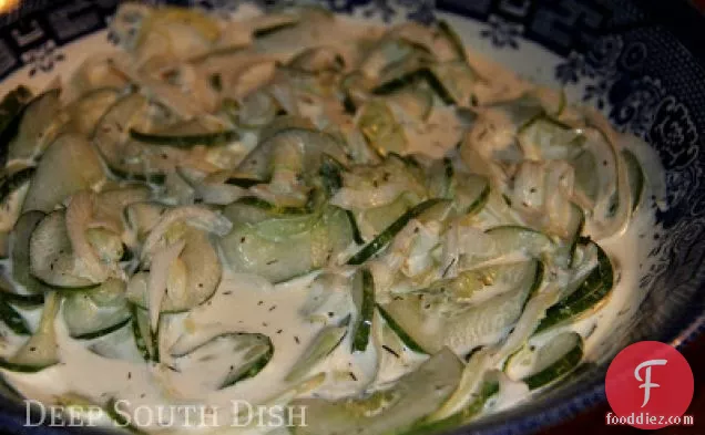 Creamed Cucumbers and Onion