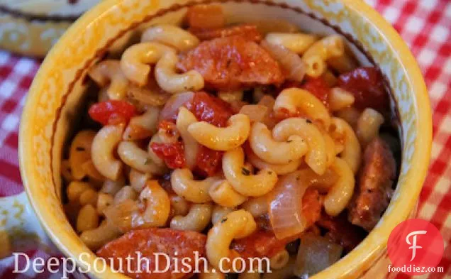 Macaroni and Tomatoes with Andouille