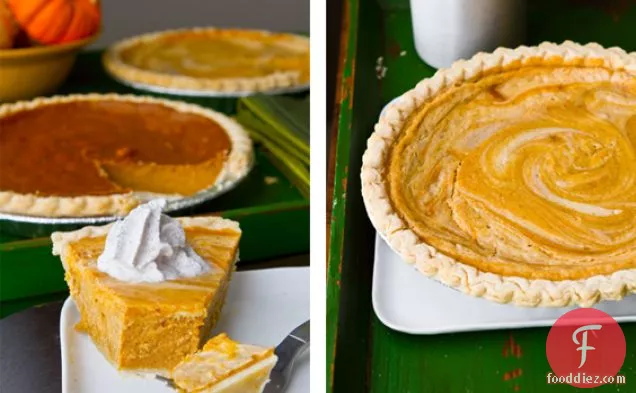 Sour Cream-swirled Pumpkin Pie