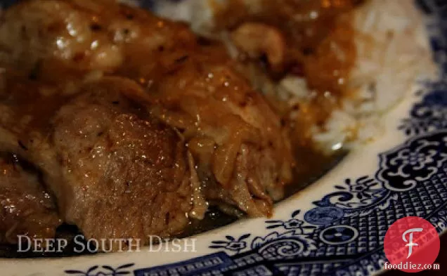 Smothered Pork Roast with Rice