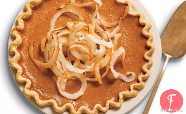 Ginger Pumpkin Pie with Toasted Coconut