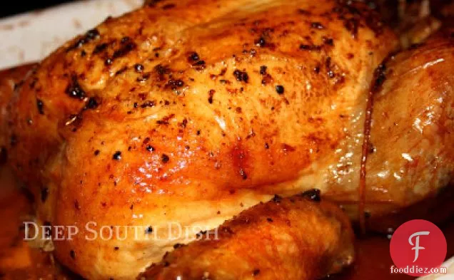 Oven Roasted Hen or Turkey with Buttery Pan Sauce