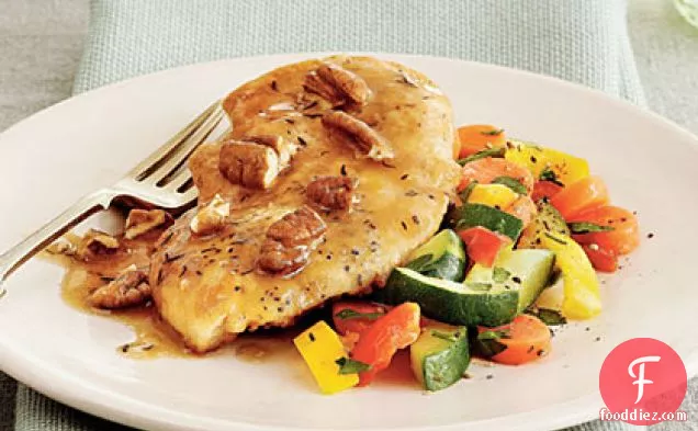 Chicken Cutlets with Pecan Sauce