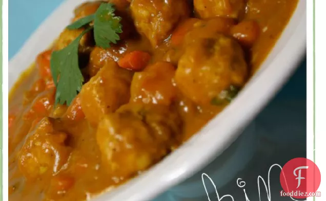 Pumpkin Coconut Curry With Chicken Meatballs