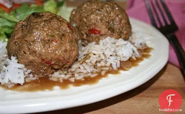 Mary's Cajun Beef & Pork Boulettes with Brown Sauce
