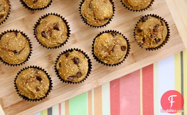 Pumpkin, Millet, And Chocolate Muffins