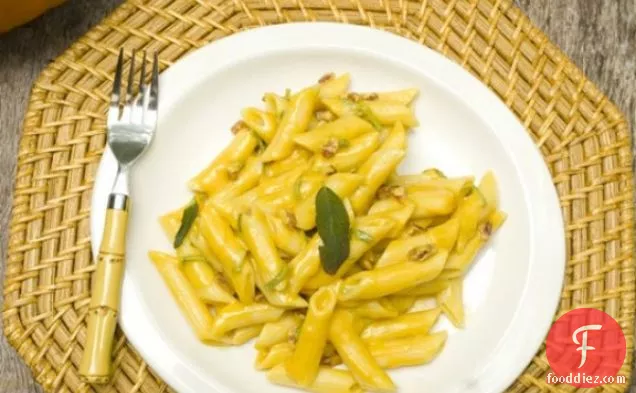 Creamy Pumpkin Penne With Crispy Sage And Toasted Pecans