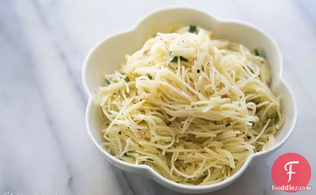 Angel Hair Pasta with Garlic, Herbs, and Parmesan
