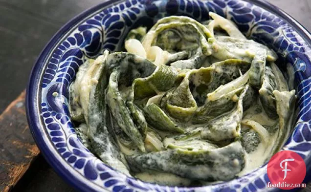 Roasted Poblanos in Cream Sauce (Rajas con Crema)