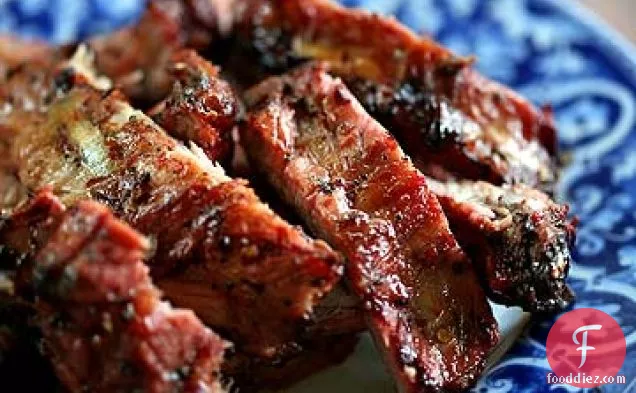 Grilled Spicy Citrus Ribs with Bourbon Glaze