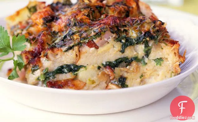Oysters Rockefeller Strata with Artichokes