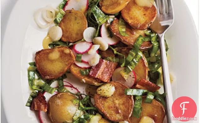 Warm Potato Salad with Ramps and Bacon