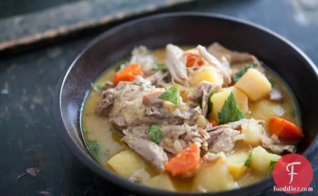 Slow Cooker Turkey Stew with Mustard and Root Vegetables
