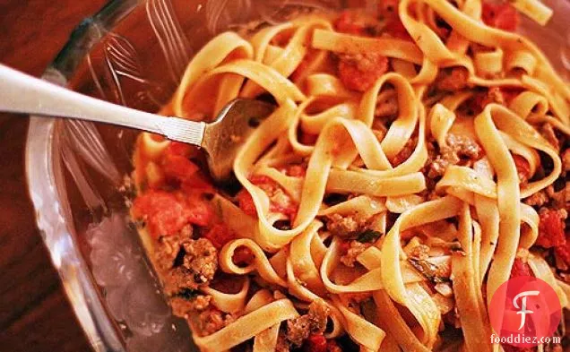 Fettuccine with Creamy Tomato Italian Sausage Sauce