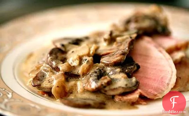 Pork Roast with Cardamom Mushroom Sauce