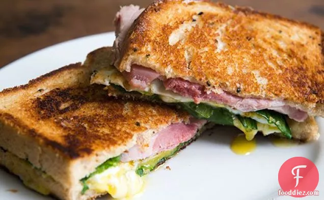 Greens, Eggs, and Ham, Grilled Cheese Sandwich