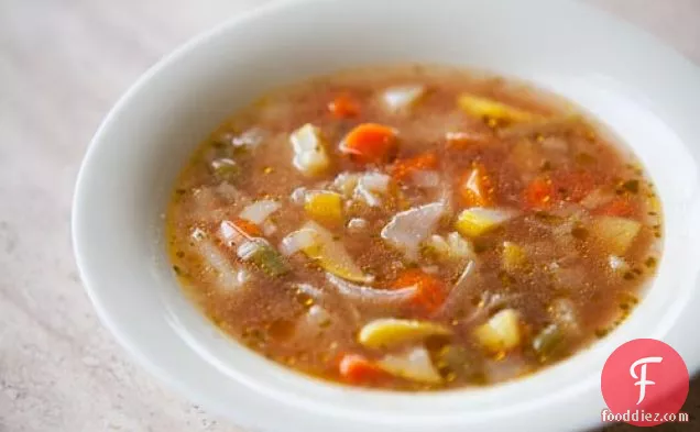 Vegetable Soup with Sweet Basil