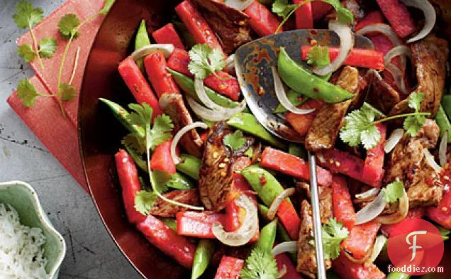 Beef-and-Watermelon Stir-fry