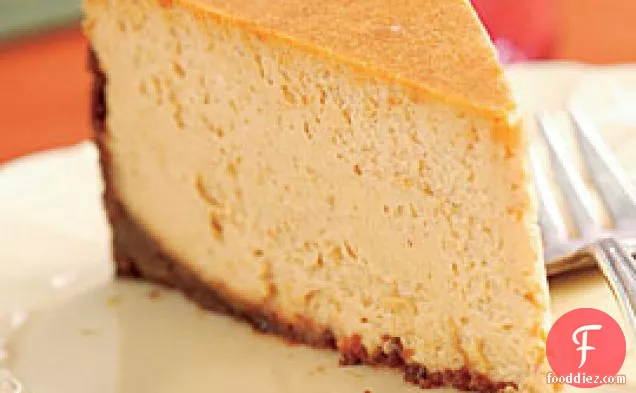 Spiced Pumpkin Cheesecake With A Gingersnap Crust