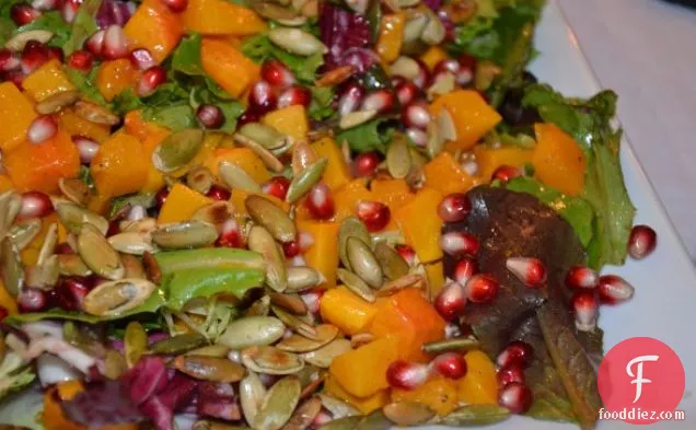 Butternut Squash Salad With Pomegranates And Toasted Pumpkin Seeds