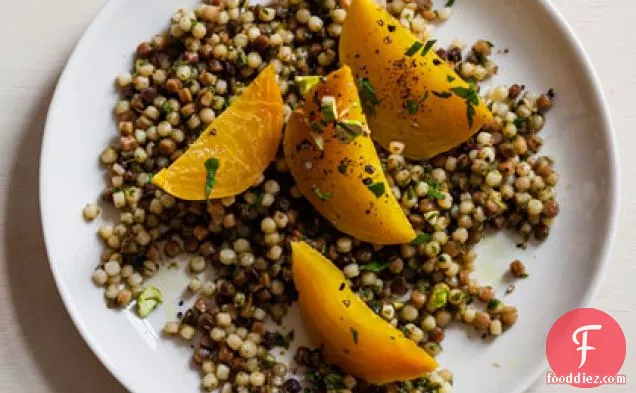 Golden Beets with Parsley Pesto and Fregola