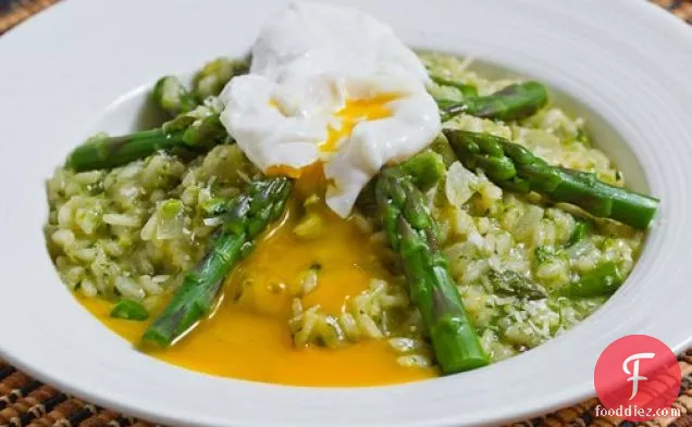 Asparagus Risotto with a Poached Egg