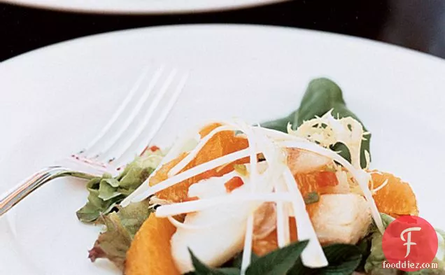 Warm Cured-Cod Salad with Orange and Basil