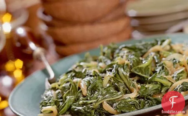 Turnip Greens With Caramelized Onions