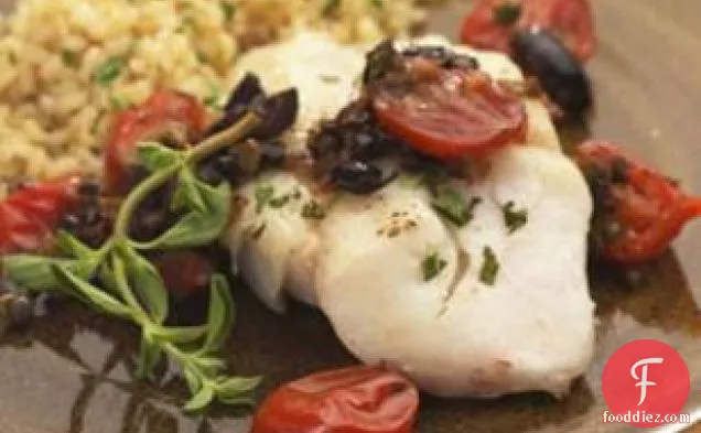 Roasted Cod With Warm Tomato-olive-caper Tapenade