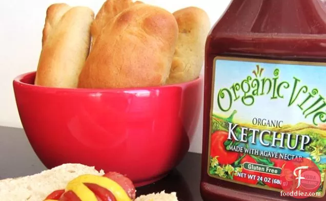 40 मिनट गेहूं हॉट डॉग बन्स (कोई वृद्धि नहीं)