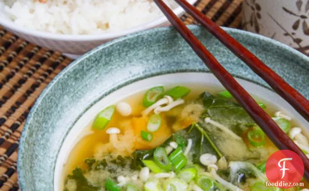 Kale, Butternut Squash and Mushroom Miso Soup