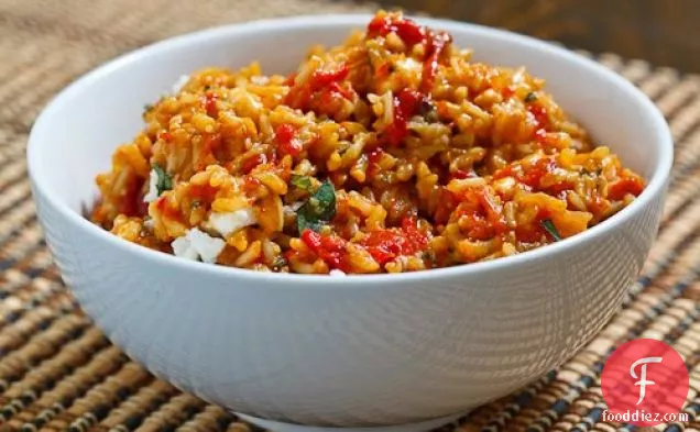 Roasted Red Pepper and Feta Rice
