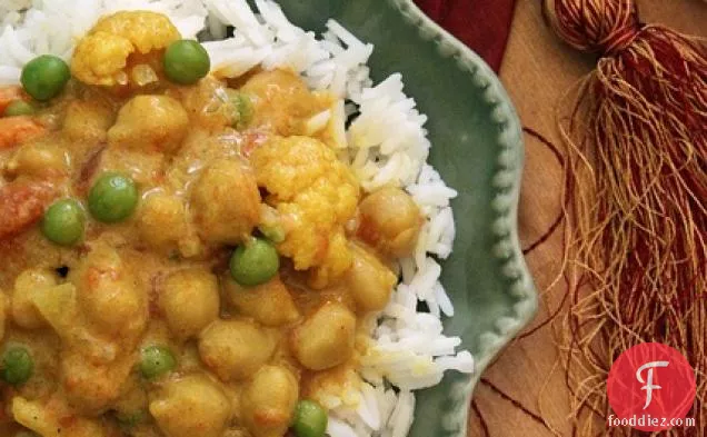 Coconut-Curry Chickpeas and Cauliflower