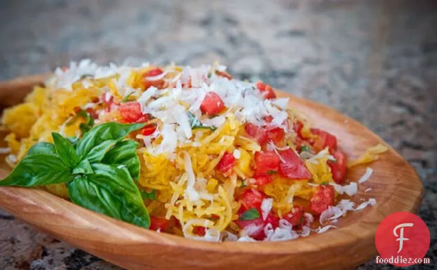 Microwave Spaghetti Squash With Tomatoes & Basil