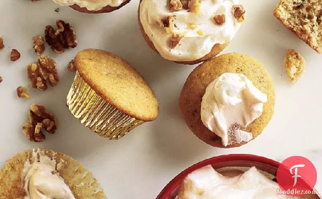 Walnut Cupcakes with Maple Frosting
