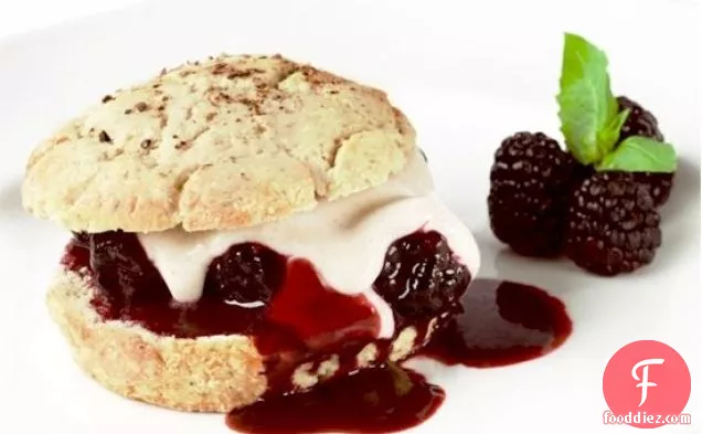 Chef Tal Ronnen’s Black Pepper Shortcakes with Blackberry Basil Sauce